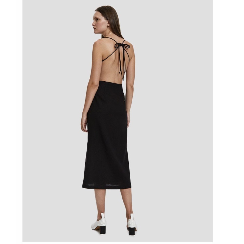 Need Supply Linen Open-back Dress